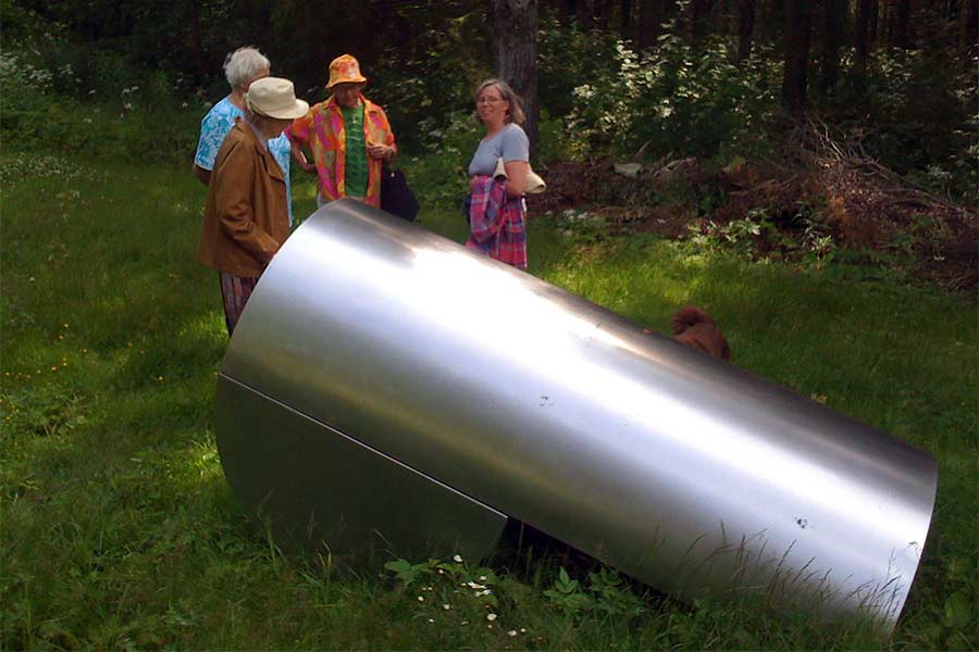 Visitors of the sculpture park.