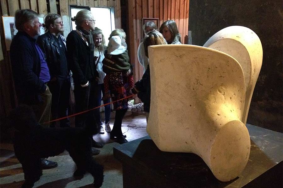 Visitors of the sculpture park.