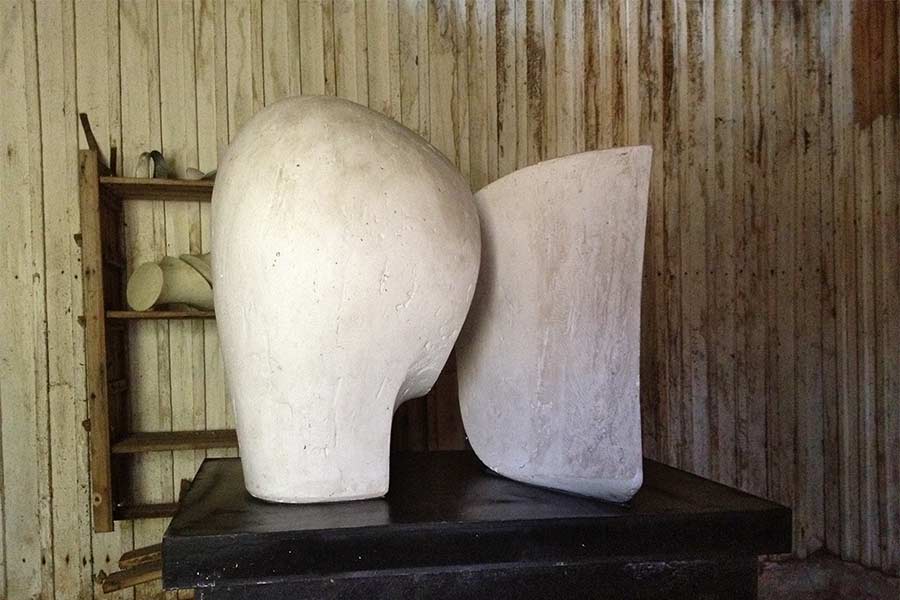 Plaster of Paris model for "beach forms".